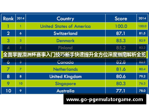 全面掌握澳洲杯赛事入门技巧新手快速提升全方位深度指南解析全览